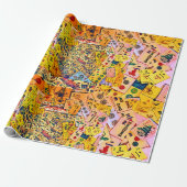 Mah Jongg Collage Wrapping Paper Cadeaupapier (Uitgerold)