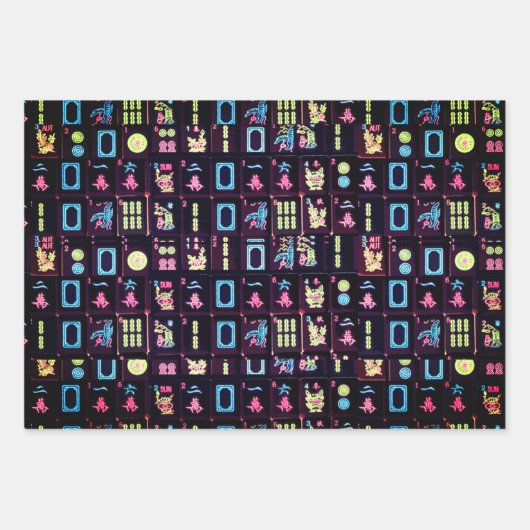 Mah Jongg Colored Tiles Wrapping Paper (Voorkant)