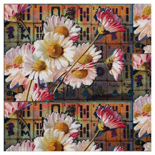 Mah Jongg Daisy Fabric Stof (Swatch)