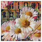 Mah Jongg Daisy Fabric Stof (Close Up)
