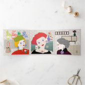 Mah Jongg Dames Trivoud Card Drieluik Kaart (Binnen)