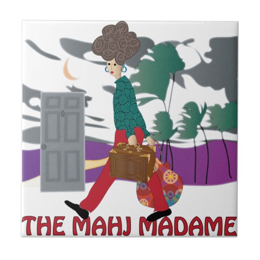 Mah Jongg de Mahj Madame Tile Tegeltje (Voorkant)