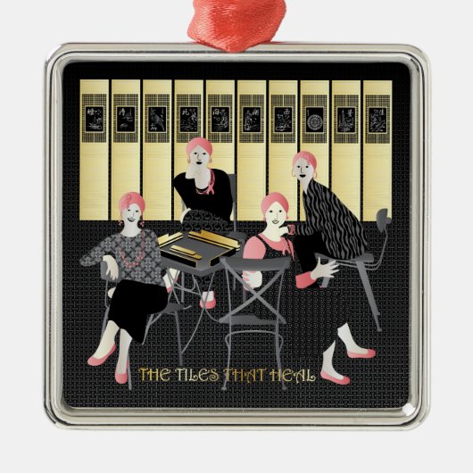 Mah Jongg de tegels die helen Metalen Ornament (Voorkant)