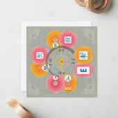 Mah Jongg Dealer Flat Kaart Notitiekaartje (Voorkant / Achterkant in situ)