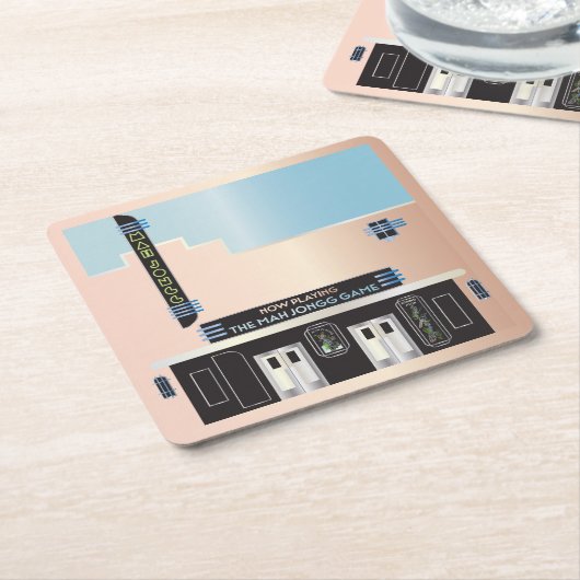 Mah Jongg Deco Theater Onderzetters (Schuin)