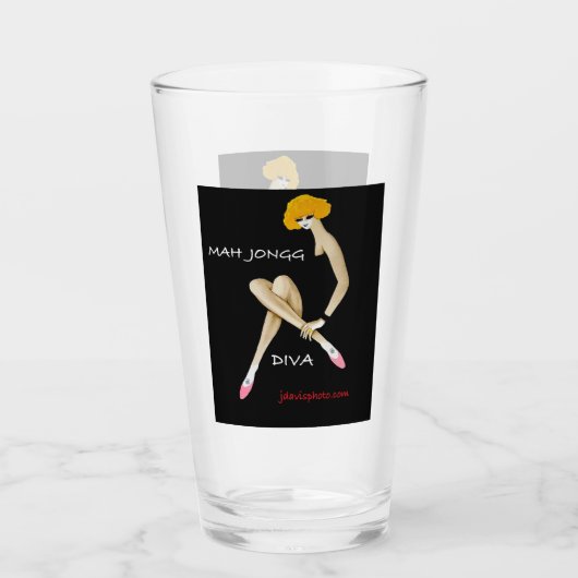 Mah Jongg Diva Drink glas (Voorkant)