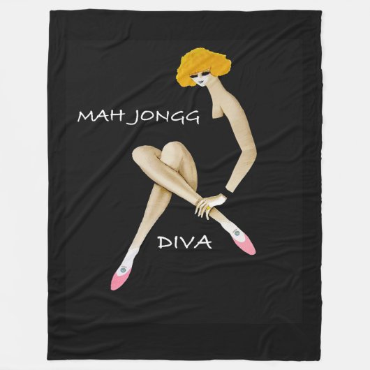 Mah Jongg Diva Fleece Blanket Deken (Voorkant)