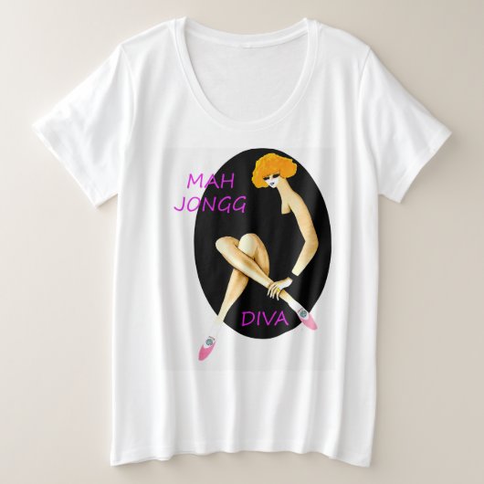 Mah Jongg Diva Plus Grootte Shirt (Design voorkant)