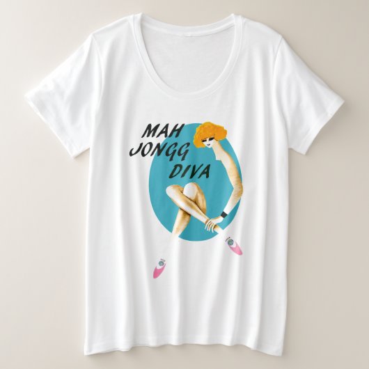 Mah Jongg Diva Plus Grootte Shirt (Design voorkant)