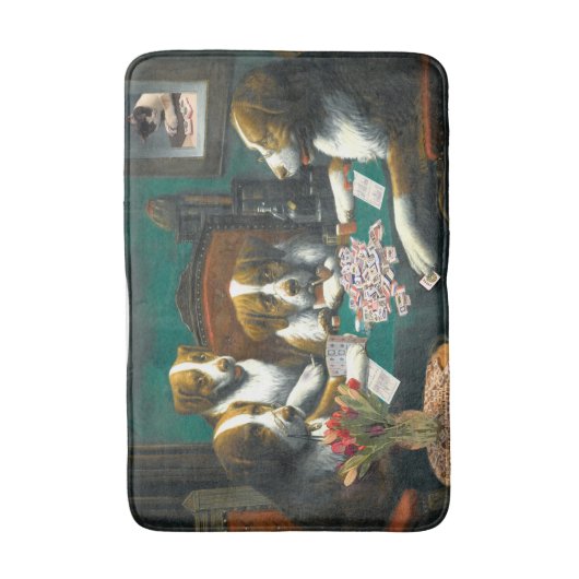 Mah Jongg Dogs Spel Mah Jongg Bath Mat (Voorkant Verticaal)