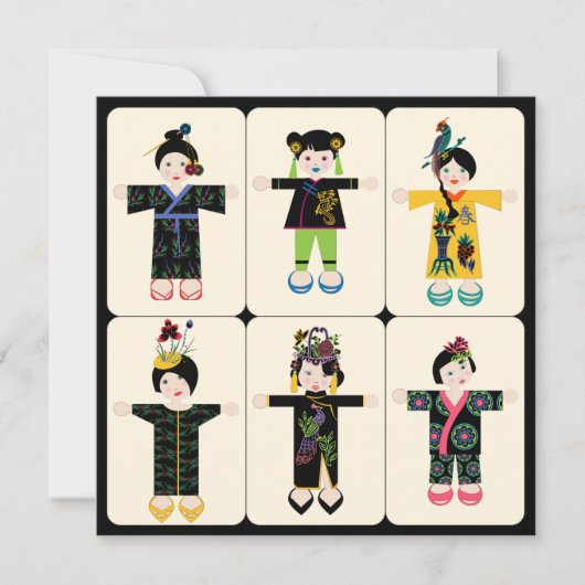 Mah Jongg Dolls Flat Kaart (Voorkant)