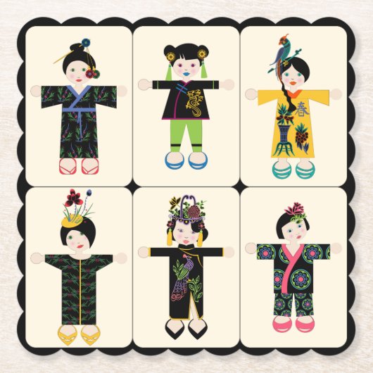 Mah Jongg Dolls Onderzetters (Voorkant)