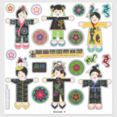 Mah Jongg Dolls Stickers (Vel)