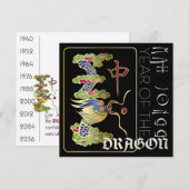 Mah Jongg Dragon Jaar Platte Kaart (Voorkant / Achterkant)