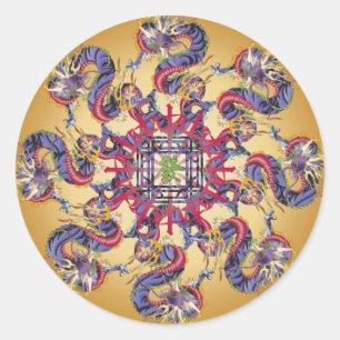 Mah Jongg Dragon Jaar Stickers