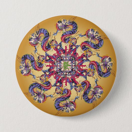 Mah Jongg Dragon Year Button (Voorkant)