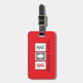 Mah Jongg Dragons Bagagelabel (Voorkant verticaal)