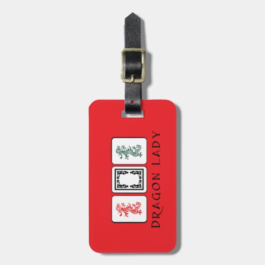 Mah Jongg Dragons Bagagelabel (Voorkant verticaal)