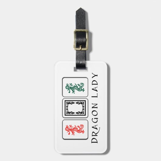 Mah Jongg Dragons Bagagelabel (Voorkant verticaal)