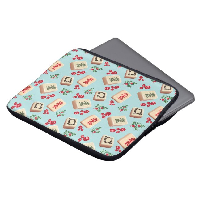 Mah Jongg Dragons Laptop Hoesje Laptop Sleeve (Voorkant top)