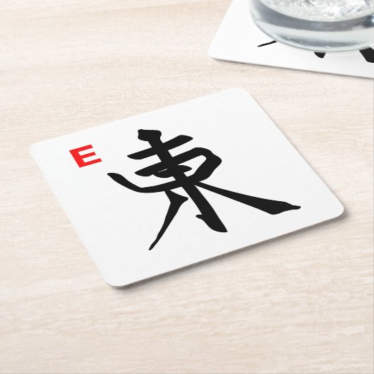 Mah Jongg East Tile Onderzetter (Schuin)