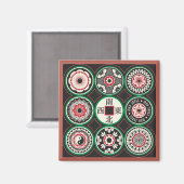 Mah Jongg Een Stippen Munt Magnet Kaart (Voorkant / Achterkant)