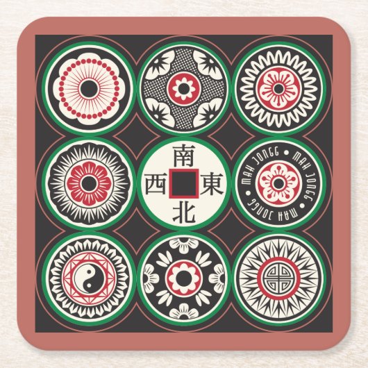 Mah Jongg Een Stippen Munt Onderzetters (Voorkant)