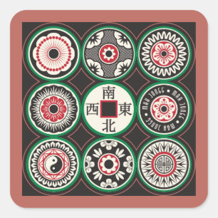 Mah Jongg Een Stippen Munt Stickers