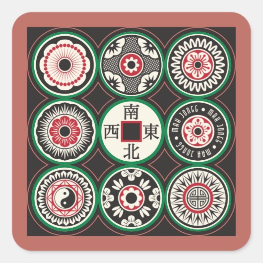 Mah Jongg Een Stippen Munt Stickers (Voorkant)
