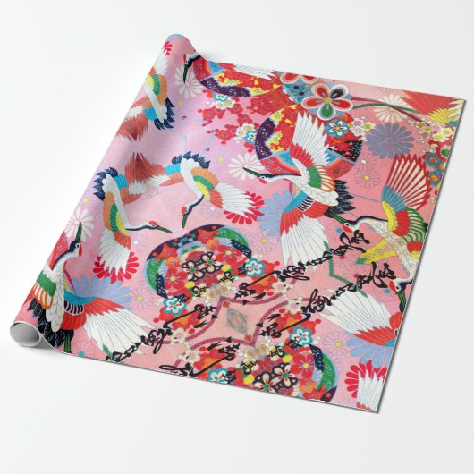 Mah Jongg Egrets Cadeaupapier (Uitgerold)