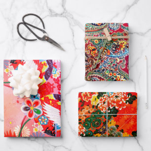 Mah Jongg Egrets en Paisley Inpakpapier Vel