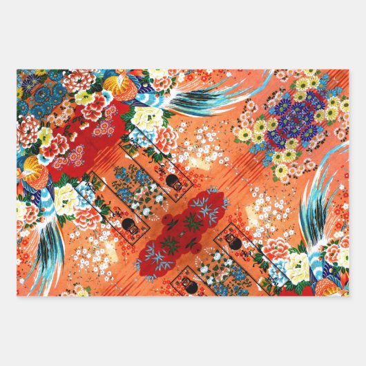 Mah Jongg Egrets en Paisley Wrapping Paper Sheets (Voorkant 3)