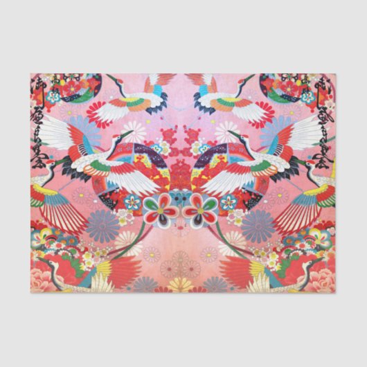 Mah Jongg Egrets in Paradise Tissuepapier (Voorkant)