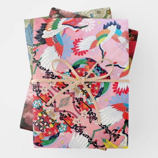 Mah Jongg Egrets, Positano en Fleuresse Inpakpapier Vel (In situ)