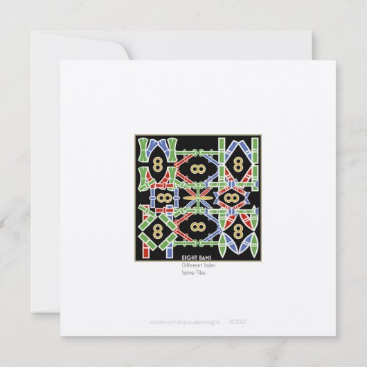 Mah Jongg Eight Bams Kaart (Achterkant)