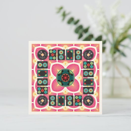 Mah Jongg Fan 2025 Flat Kaart (Staand voorkant)