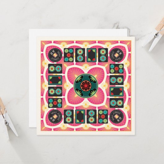 Mah Jongg Fan 2025 Flat Kaart (Voorkant / Achterkant in situ)