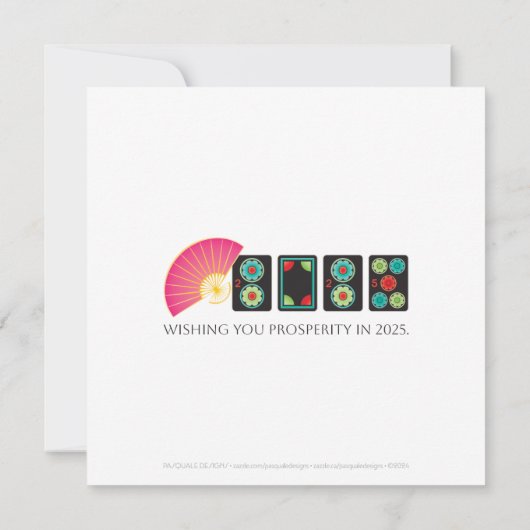 Mah Jongg Fan 2025 Flat Kaart (Achterkant)