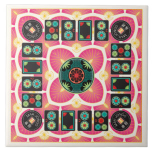 Mah Jongg Fan 2025 Keramische Tegel Tegeltje