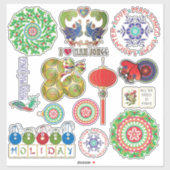 Mah Jongg Feestdagen Vinyl Stickers (Vel)