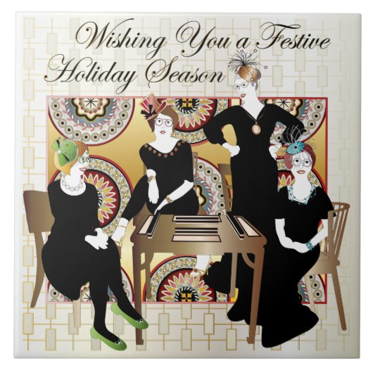 Mah Jongg Festive Tegeltje (Voorkant)