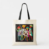 Mah Jongg Flower Dance Canvas tas (Achterkant)