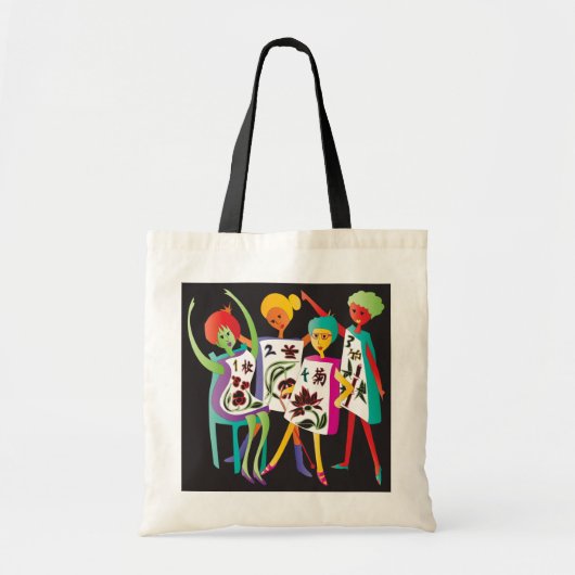 Mah Jongg Flower Dance Canvas tas (Voorkant)
