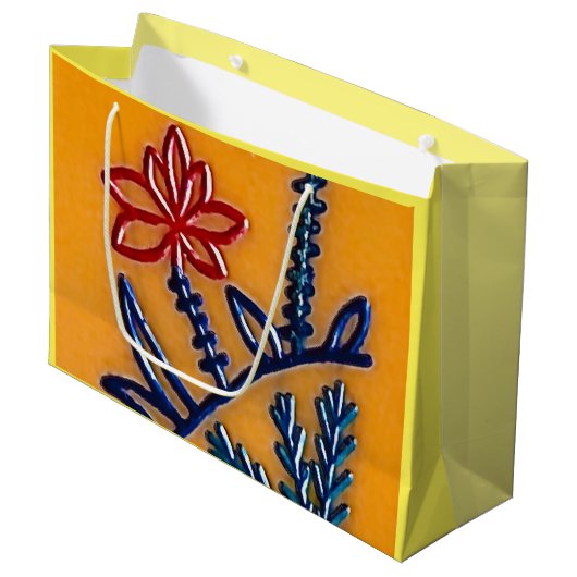  Mah Jongg Flower Gift Bags Groot Cadeauzakje (Voorkant Gekanteld)