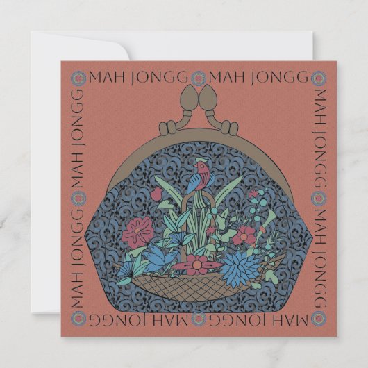 Mah Jongg Flower Purse Flat Kaart (Voorkant)