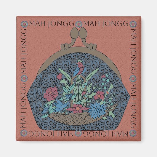 Mah Jongg Flower Purse Magnet (Voorkant)