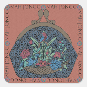 Mah Jongg Flower Purse Stickers