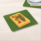 Mah Jongg Flower Tile Kartonnen Onderzetters (Schuin)