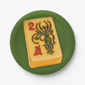 Mah Jongg Flower Tile Papieren Bordje (Voorkant)