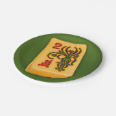 Mah Jongg Flower Tile Papieren Bordje (Gekanteld)